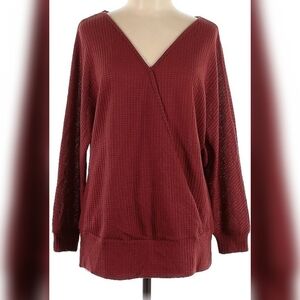 Bloomchic V-neck Sweater Lightweight in Rust Brick Red Color New With Tags